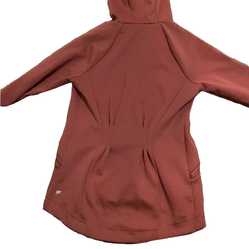 Fabletics Sammy Dark Rouge Hooded Hi-Low Zip Multi Pocket Jacket Women’s XS - Picture 5 of 6